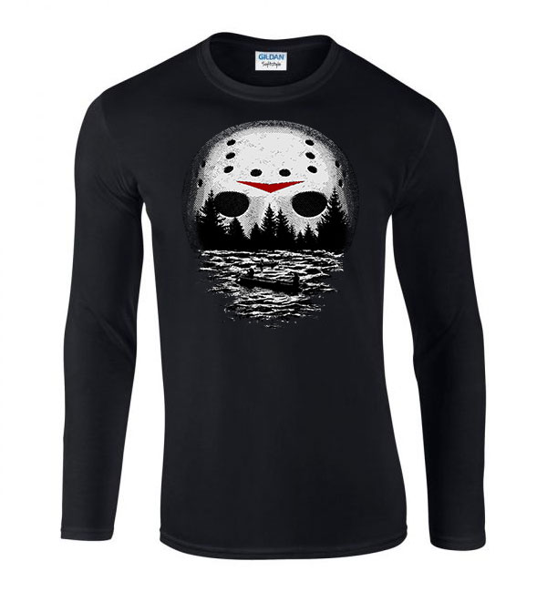 péntek 13 friday 13 jason horror Fekete Férfi Hosszú Ujjú Póló