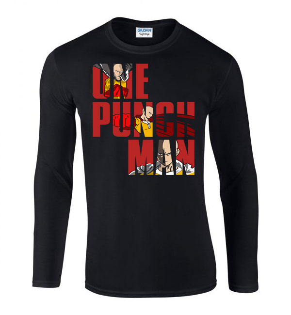 one punch man Fekete Férfi Hosszú Ujjú Póló