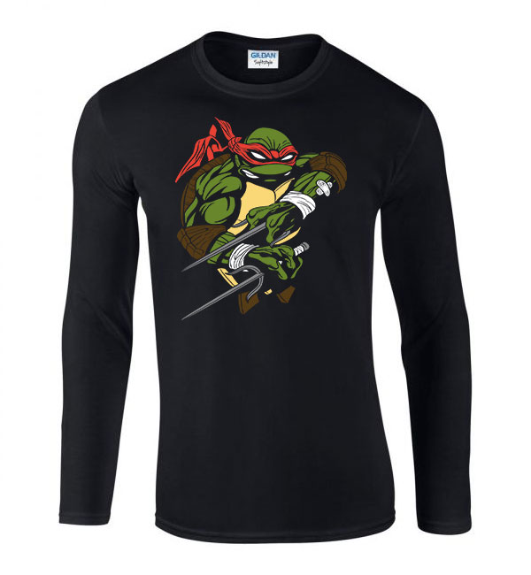 Raffaello tini ninja teknőcök tmnt Fekete Férfi Hosszú Ujjú Póló