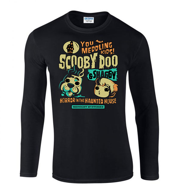 Scooby Doo Fekete Férfi Hosszú Ujjú Póló
