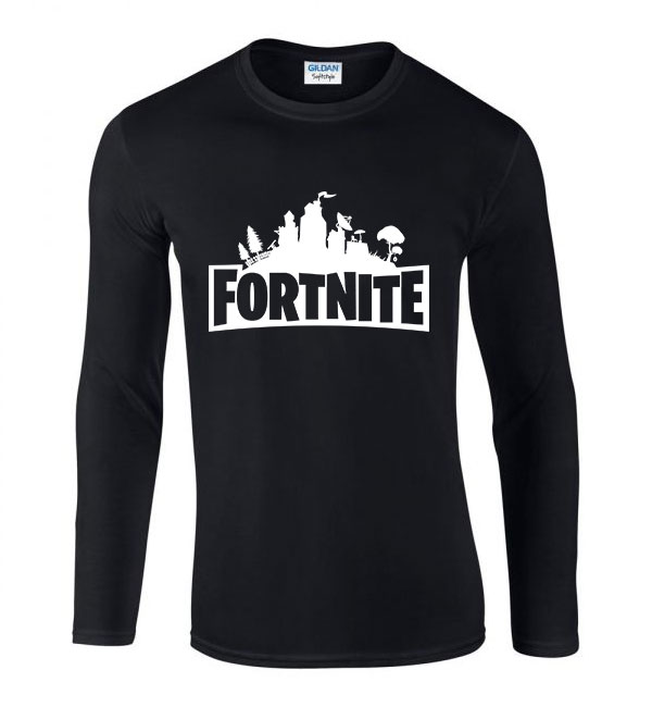 Fortnite Fekete Férfi Hosszú Ujjú Póló