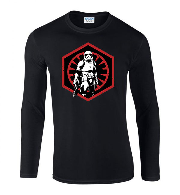 Star Wars Strom Trooper Fekete Férfi Hosszú Ujjú Póló