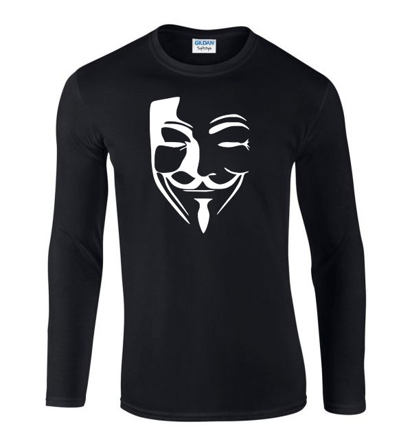 anonymus vendetta Fekete Férfi Hosszú Ujjú Póló