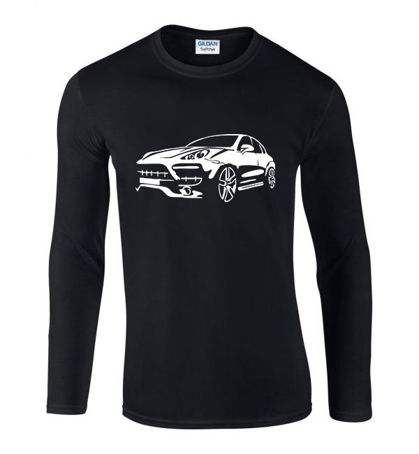 porsche cayenne Fekete Férfi Hosszú Ujjú Póló