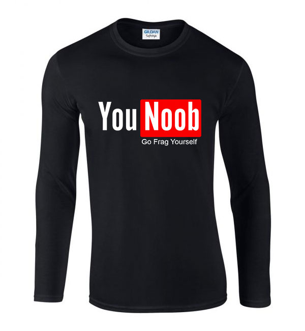 you noob youtube Fekete Férfi Hosszú Ujjú Póló