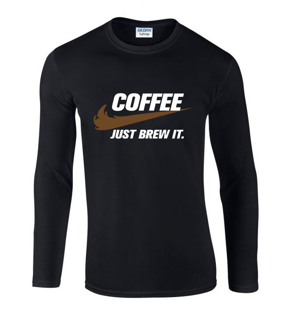 kávé coffee  Fekete Férfi Hosszú Ujjú Póló