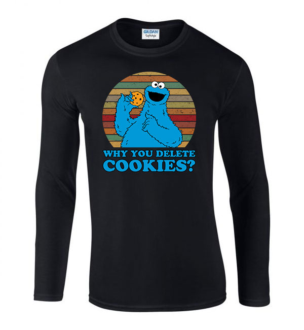 sütiszörny cookie monster Fekete Férfi Hosszú Ujjú Póló
