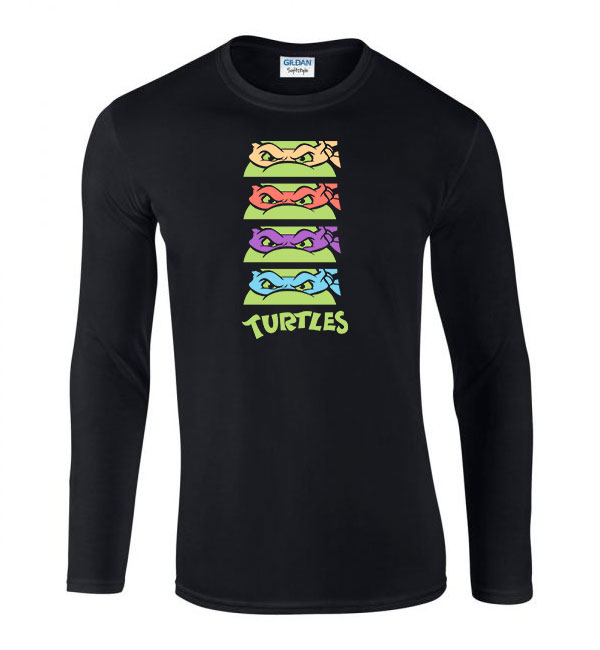 Tini Ninja Teknőcök tmnt Fekete Férfi Hosszú Ujjú Póló