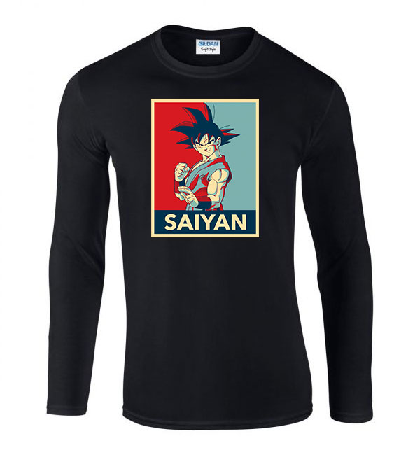 dragon ball son goku Fekete Férfi Hosszú Ujjú Póló