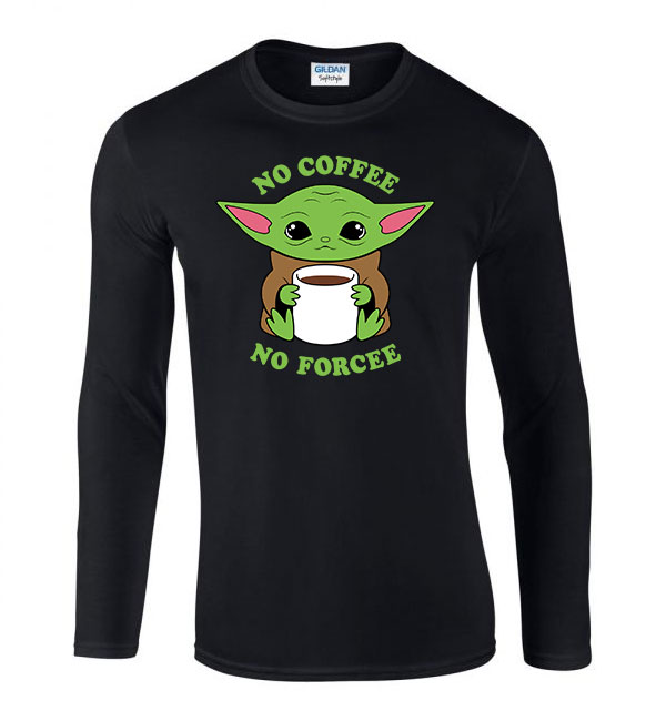 baba yoda baby yoda mandalorian Fekete Férfi Hosszú Ujjú Póló
