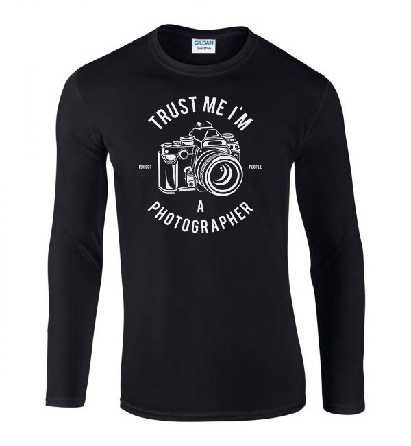 fotós fotózás photographer fényképész fényképező Fekete Férfi Hosszú Ujjú Póló