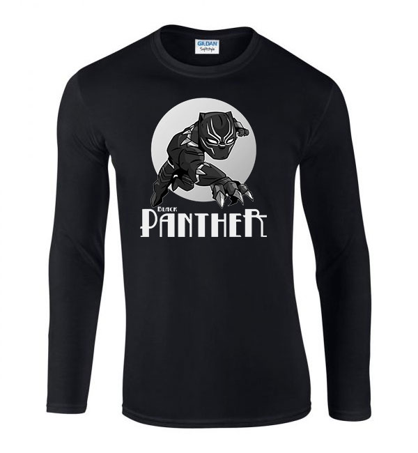black panther fekete párduc bosszúállók avengers Fekete Férfi Hosszú Ujjú Póló