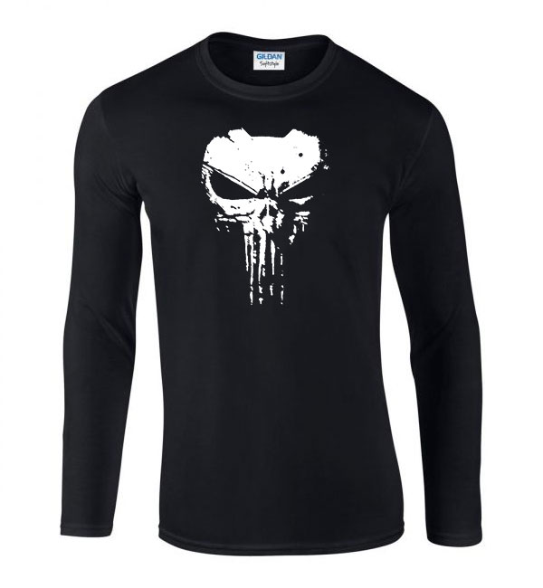 megtorló punisher Fekete Férfi Hosszú Ujjú Póló