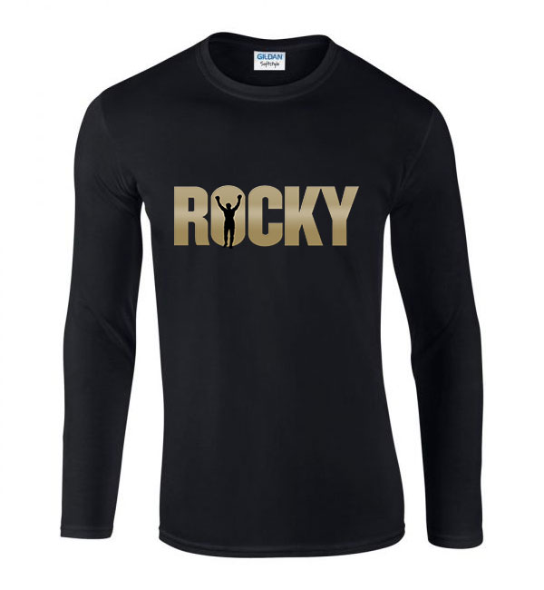 rocky Fekete Férfi Hosszú Ujjú Póló