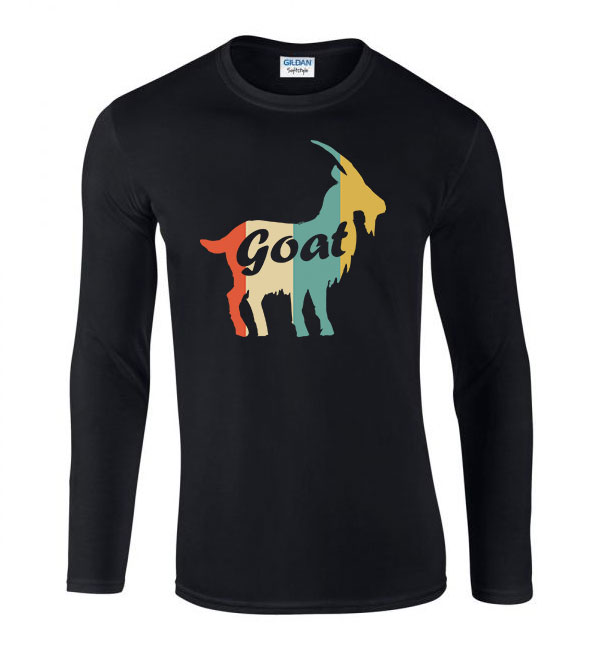 goat kecske Fekete Férfi Hosszú Ujjú Póló