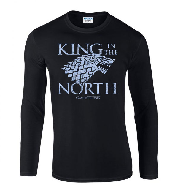 trónok harca game of thrones house stark Fekete Férfi Hosszú Ujjú Póló