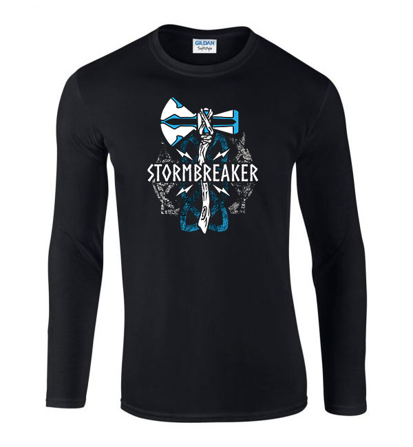 stormbreaker thor mjolnir Fekete Férfi Hosszú Ujjú Póló
