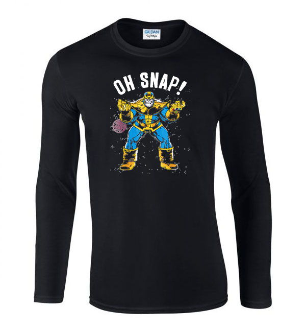 thanos avengers Fekete Férfi Hosszú Ujjú Póló