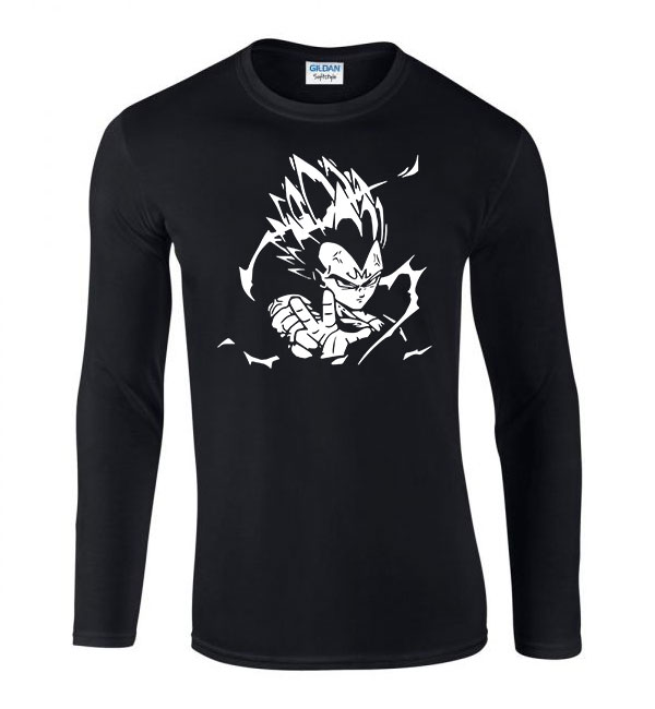 vegeta dragon ball Fekete Férfi Hosszú Ujjú Póló