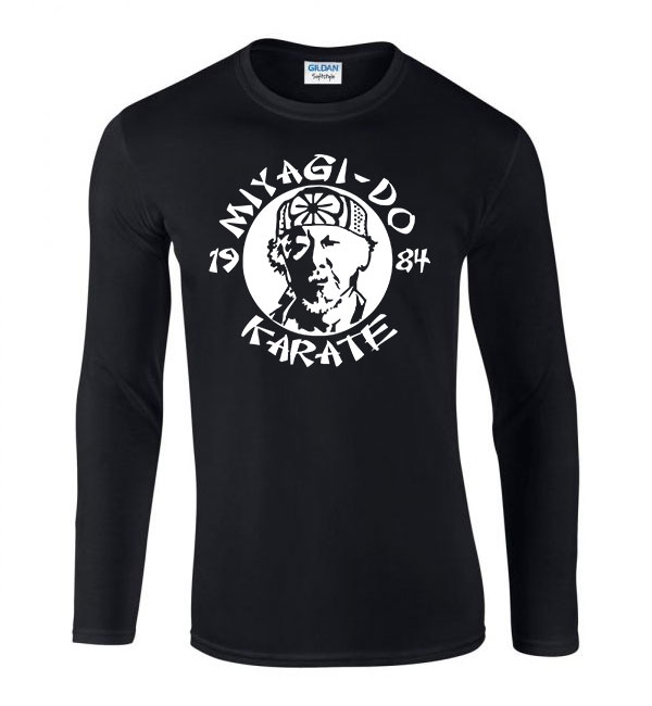 miyagi dojo karate kölyök Fekete Férfi Hosszú Ujjú Póló