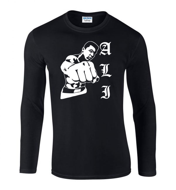 muhamad ali Fekete Férfi Hosszú Ujjú Póló