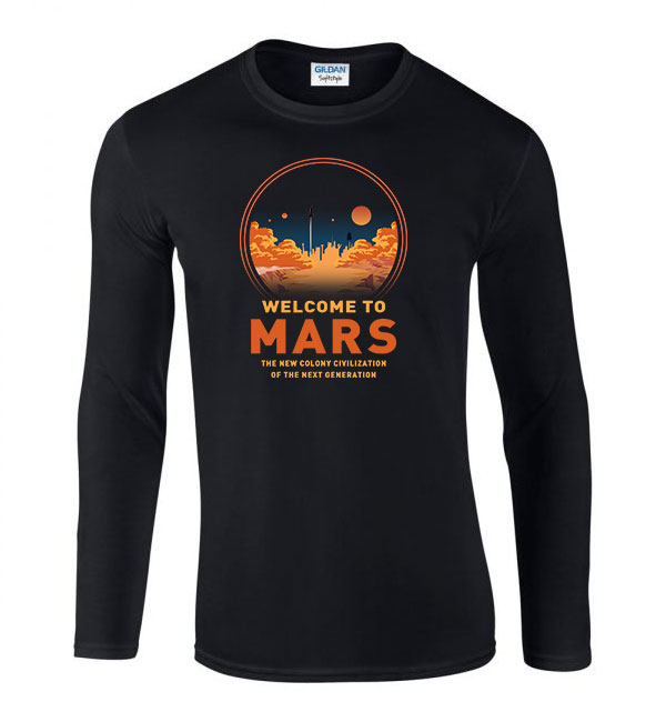 mars Fekete Férfi Hosszú Ujjú Póló