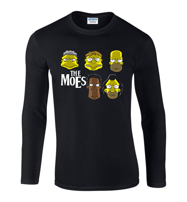 the moes simpson család Fekete Férfi Hosszú Ujjú Póló