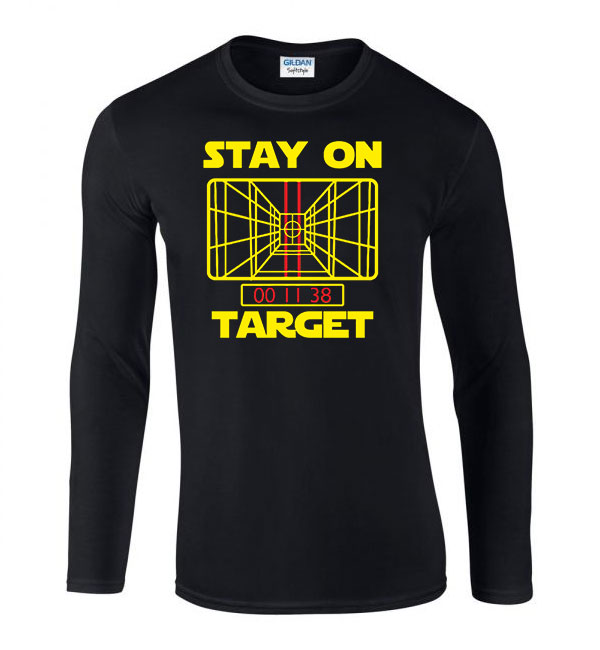 star wars stay on target  Fekete Férfi Hosszú Ujjú Póló