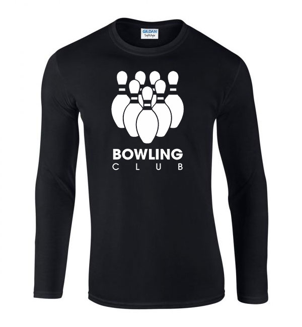 bowling club Fekete Férfi Hosszú Ujjú Póló