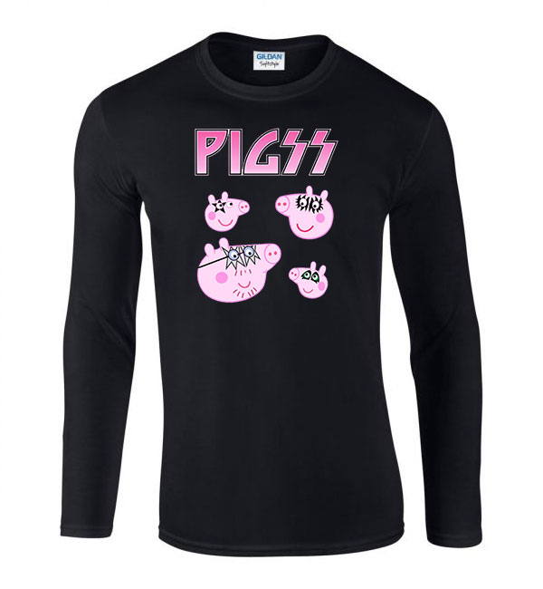 peppa malac peppa pig malacok Fekete Férfi Hosszú Ujjú Póló