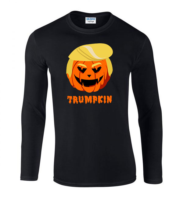 donald trump tök halloween Fekete Férfi Hosszú Ujjú Póló