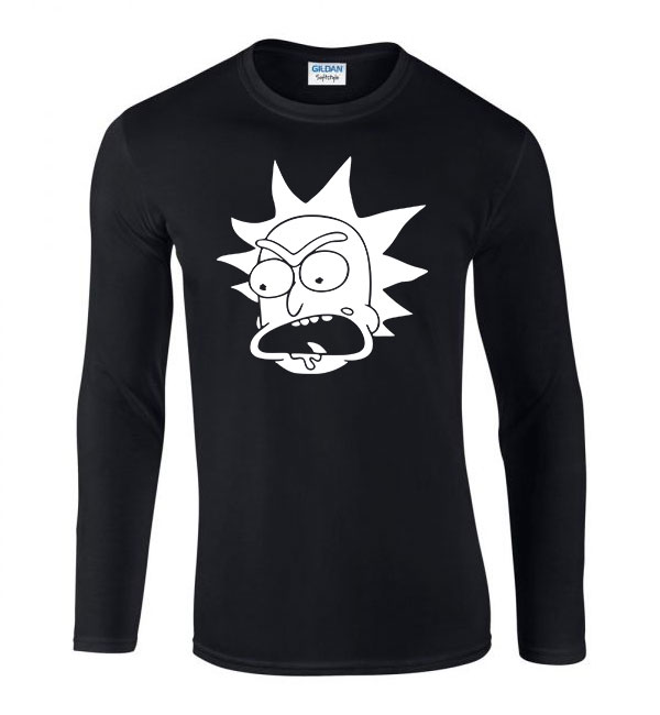 rick és morty Fekete Férfi Hosszú Ujjú Póló