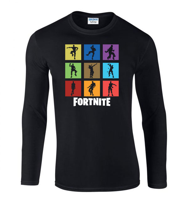 Fortntie emotok Fekete Férfi Hosszú Ujjú Póló