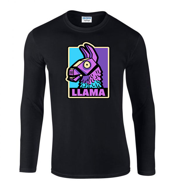 fortnite loot láma Fekete Férfi Hosszú Ujjú Póló