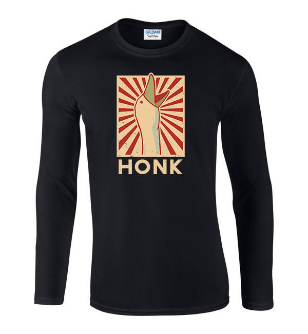 honk untilted goose game Fekete Férfi Hosszú Ujjú Póló