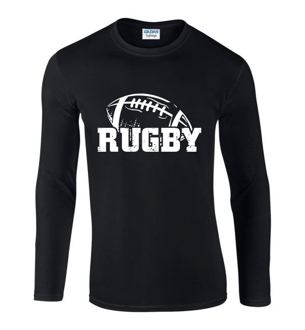 Rugby Fekete Férfi Hosszú Ujjú Póló