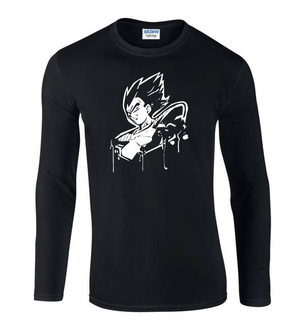 vegeta dragon ball Fekete Férfi Hosszú Ujjú Póló