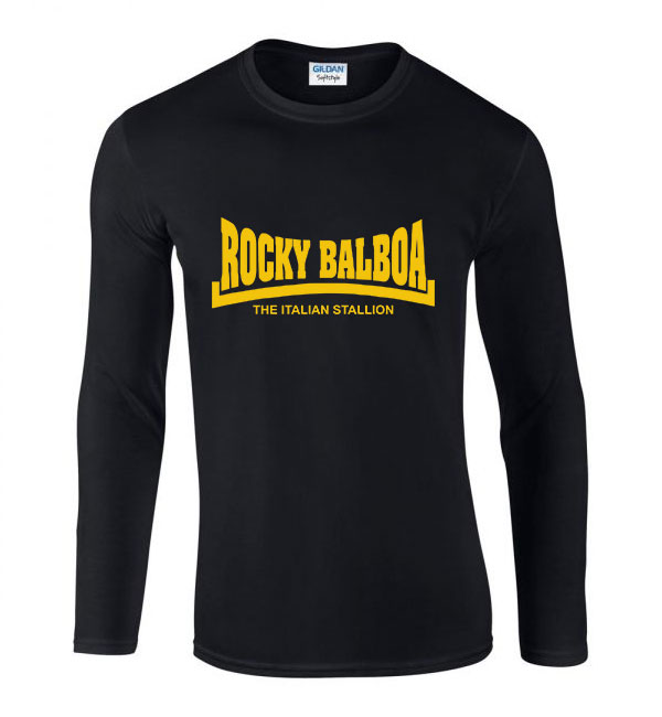 rocky balboa Fekete Férfi Hosszú Ujjú Póló