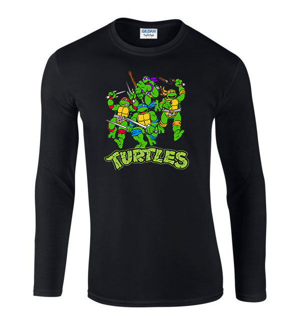 tini ninja teknőcök tmnt Fekete Férfi Hosszú Ujjú Póló