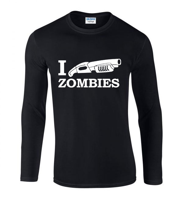 zombis zombi Fekete Férfi Hosszú Ujjú Póló