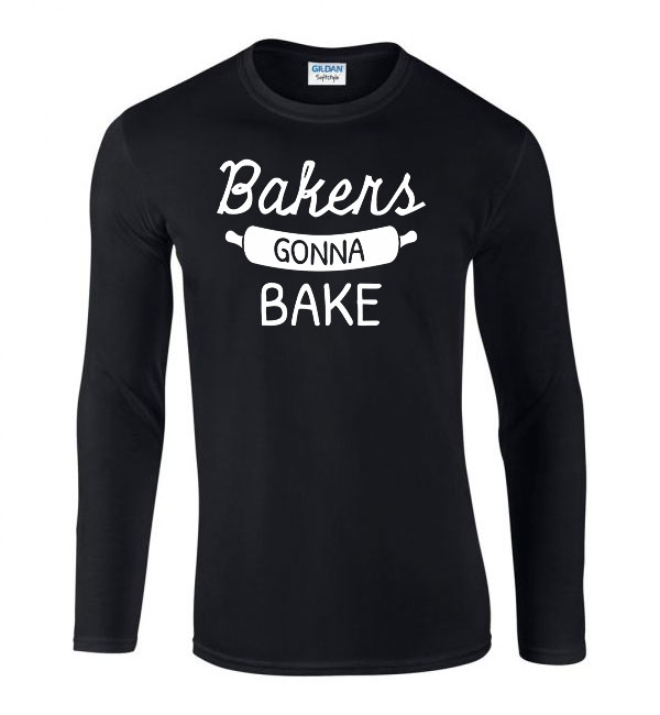 sütés cukrász bake baking Fekete Férfi Hosszú Ujjú Póló