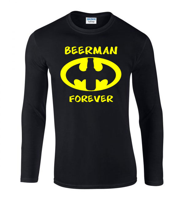 beerman sör alkohol humor Fekete Férfi Hosszú Ujjú Póló