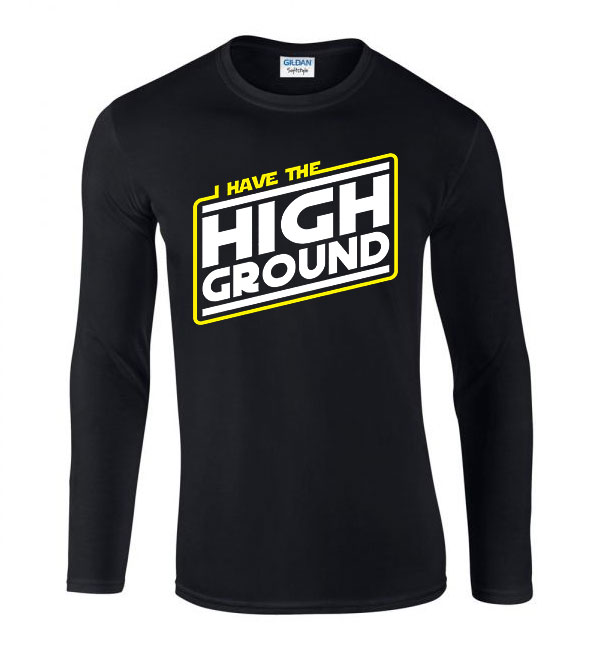 star wars anakin high ground Fekete Férfi Hosszú Ujjú Póló