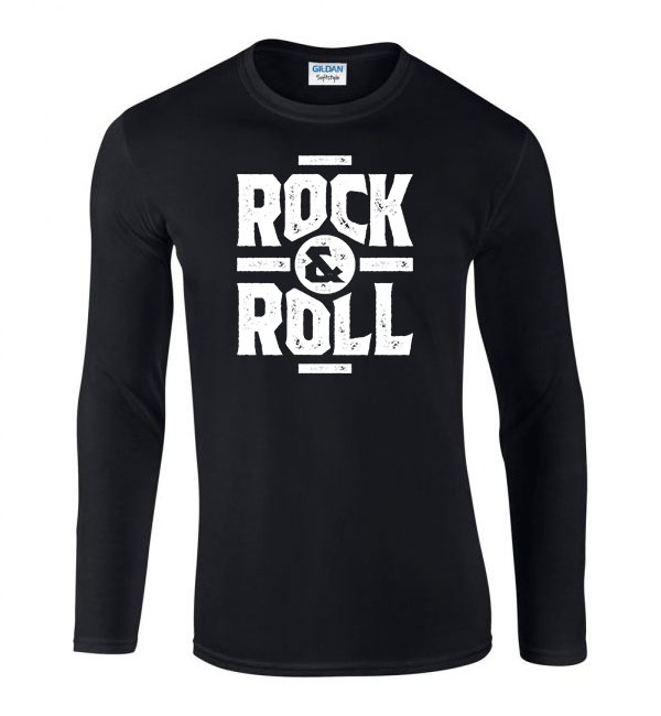 rock and roll Fekete Férfi Hosszú Ujjú Póló