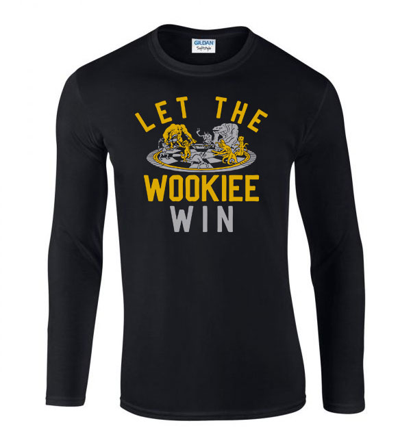 star wars wookie choowie chewbacca Fekete Férfi Hosszú Ujjú Póló