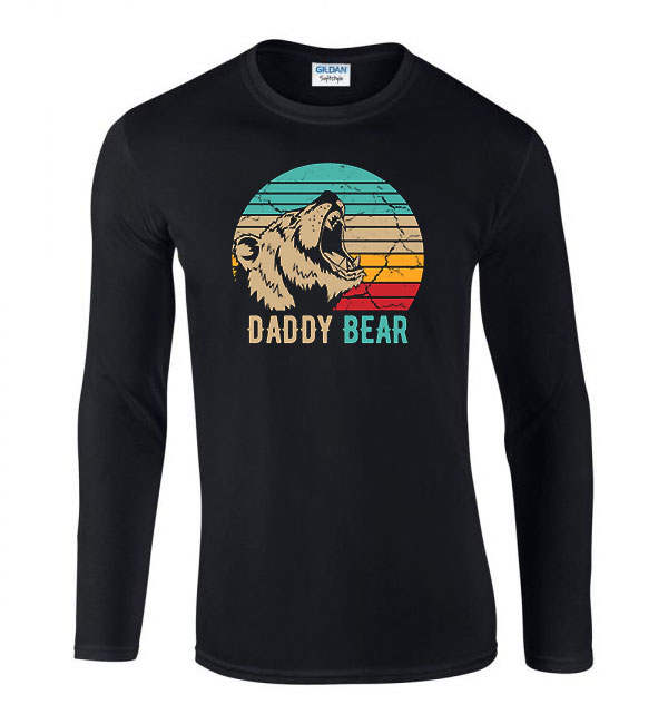 daddy bear apák napja apa apáknak Fekete Férfi Hosszú Ujjú Póló