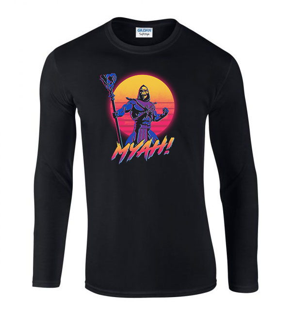 skeletor Fekete Férfi Hosszú Ujjú Póló