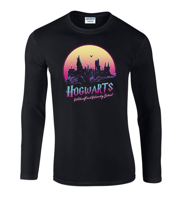hogwarts roxfort harry potter Fekete Férfi Hosszú Ujjú Póló