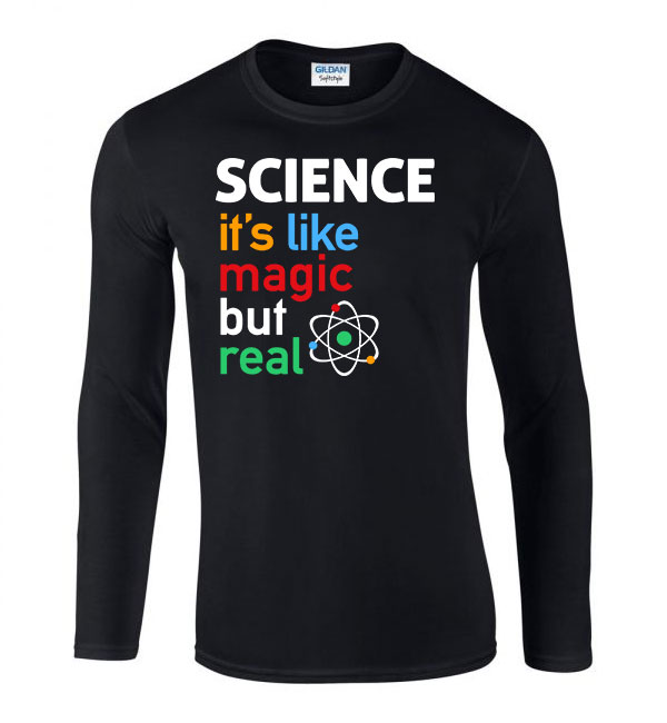 science tudomány  Fekete Férfi Hosszú Ujjú Póló