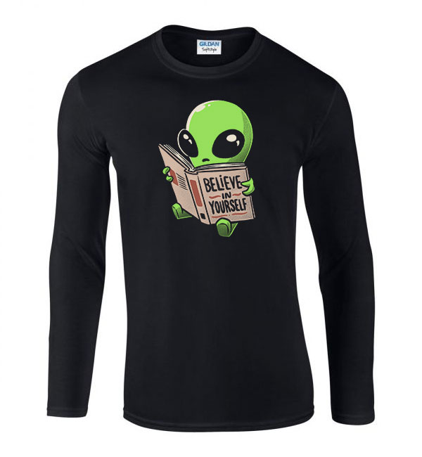 ufo believe in yourself Fekete Férfi Hosszú Ujjú Póló